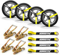 4PCs 2"x96" Ratchet Car Tire Tie Down Straps 9900LBS by SENKEYFE