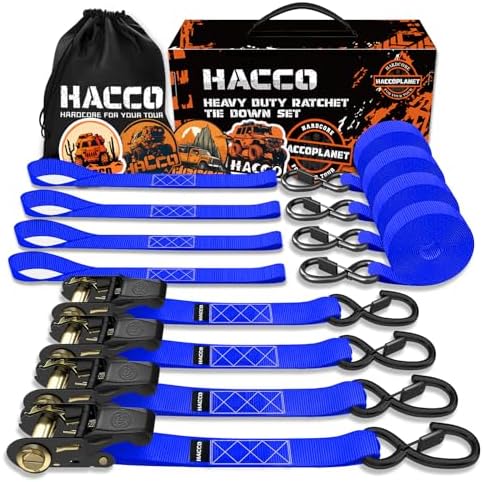 Haccoplanet Ratchet Tie Down Straps, 1 in x 16 ft by Haccoplanet