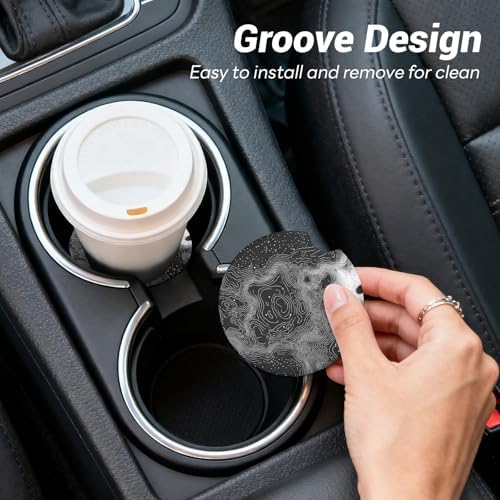 2 Pack Ceramic Car Coasters for Cup Holder, 2.56 in Anti Slip Absorbent Coaster - Image 7