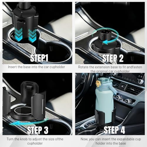 Car Cup Holder Expander, Auto Cup Organizer Expander Holder, Auto Insert Cup - Image 3