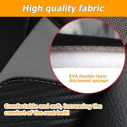 Osilly 2PCS Carbon Fiber Leather Seat Belt Shoulder Pads - Image 3
