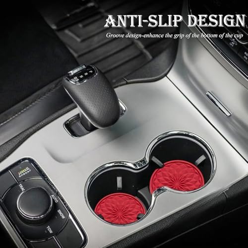 4 Pack Silicone Car Cup Holder Coaster – 2.75 Inch Non-Slip Drink Mat, - Image 3