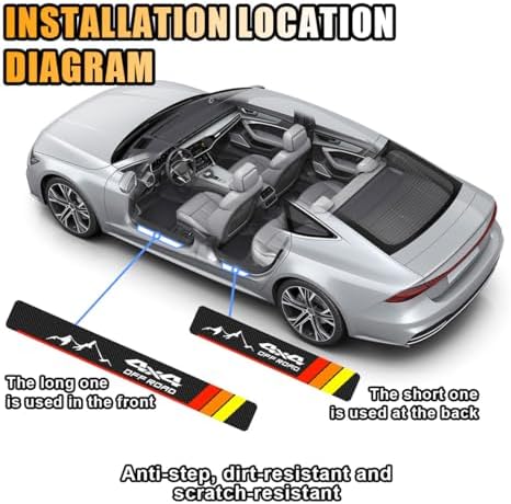 4PCS Tri-Color Door Sill Protectors, Carbon Fiber Door Threshold Protection - Image 4
