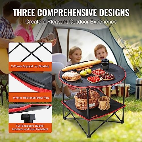 VEVOR Folding Camping Table, Outdoor Portable Fold Up Lightweight Side Table - Image 5