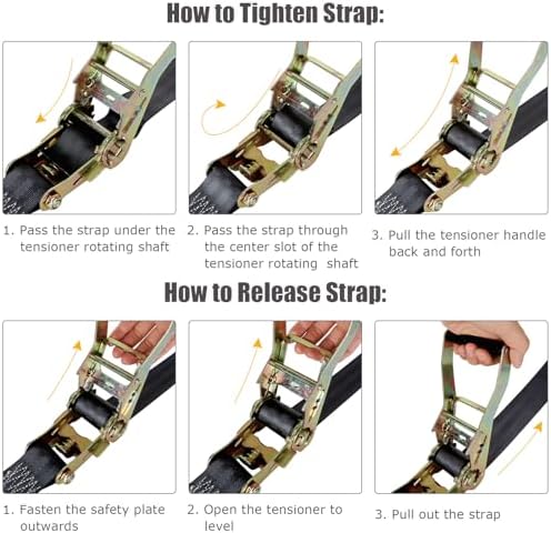 LISHIEN 4 Pack 2 Inch Endless Ratchet Strap Heavy Duty 20ft Tie Down Straps - Image 6