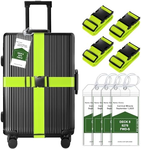 Gostwo 8 Pack Luggage Straps and Cruise Tags Set by Gostwo