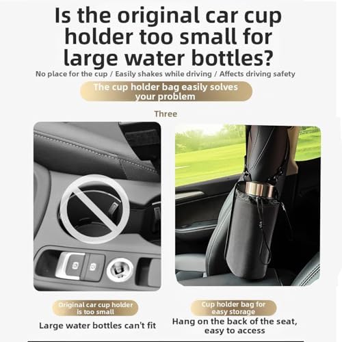 Extra Wide Car Cup Holder, 5.5" Opening, Fits 40oz Bottles - Image 2