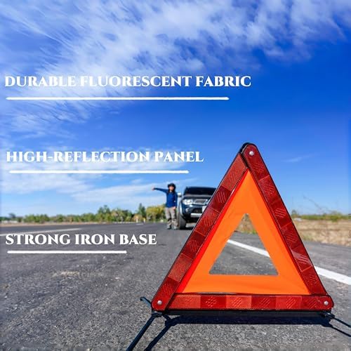 WORKKOOL Safety Triangles for Emergency Use, Road Side Triangle Reflectors - Image 2