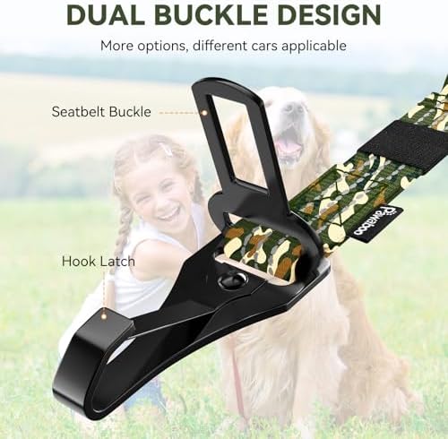 Pawaboo 2Pack Dog Car Seatbelt, 3-in-1 Dog Tether - Image 3