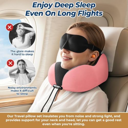 ExploreBliss Travel Pillow, Memory Foam Neck Pillow Airplane - Image 5