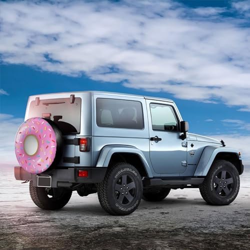 Funny Pink Donut Spare Tire Cover Doughnut Tire Wheel Covers Weatherproof - Image 3