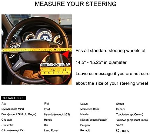 Valleycomfy Steering Wheel Covers Universal 15 inch - Image 4