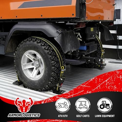 4Pack UTV Wheel Chock Tie-Down Kit, 2 in x 8 ft Heavy Duty Trailer Tire Straps - Image 6