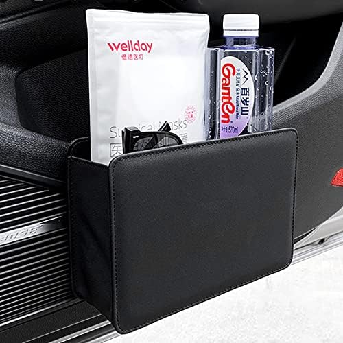 Accmor Car Trash Can, Leather Vehicle Trash Bin Car Dustbin Garbage Organizer - Image 2