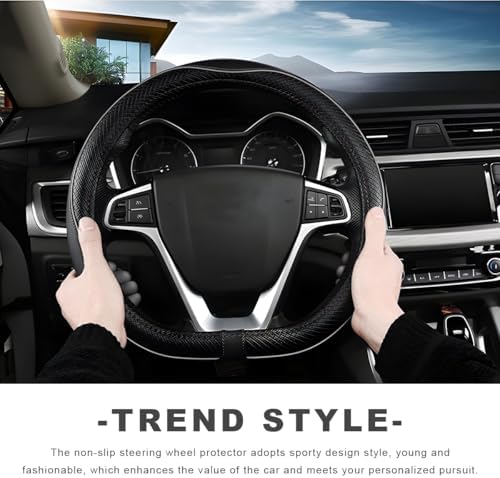 Car Steering Wheel Cover, 15 Inch Anti-Slip Breathable Leather Auto Steering - Image 5