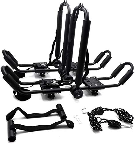 HTTMT- KAYAK-K06-3 in 1 Universal Kayak Carrier Car SUV Roof Rack J-Shape by HTTMT