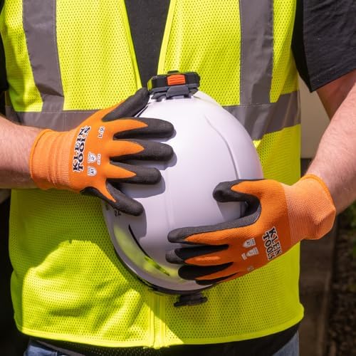 Klein Tools 60581 Work Gloves, Knit Dipped Cut Resistant ANSI A1 Nitrile Coated - Image 4