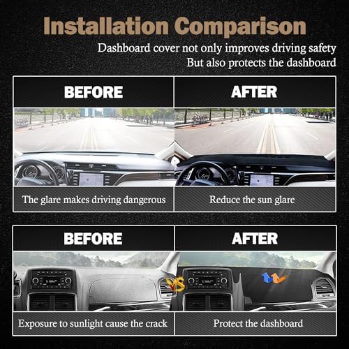 Dashboard Cover Dash Mat Fit for to-yota Camry 2011-2007, Car Dash Board Mat - Image 6