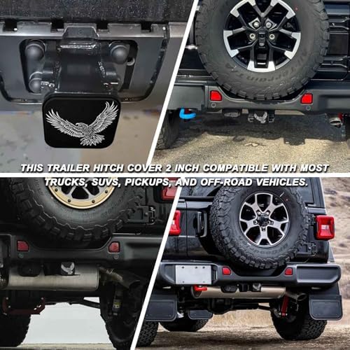 2 Inch Bald Eagle Flying Trailer Hitch Cover Rubber Receiver Tube Plug Cap - Image 5