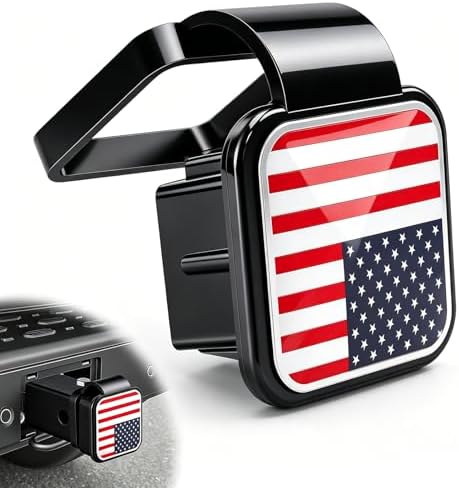 2 Inch Trailer Hitch Covers, Universal Rubber American Flag Trailer Hitch by FXHDC-M