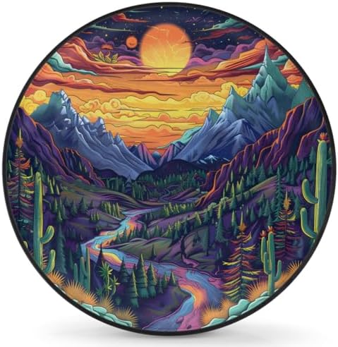 Rv Spare Tire Cover Wheel Mountain Colorful Moon Tire Covers Wheel Protectors by FengQuGou