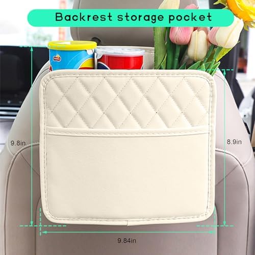 Car Back Seat Organizer, Large Capacity Foldable Car Headrest Hanging Organizer - Image 2