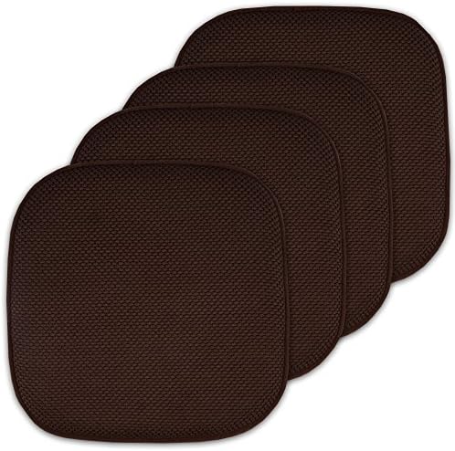 4 Pack Memory Foam Honeycomb Nonslip Back 16" x16" Chair/Seat Cushion Pad by SweetHomeCollection
