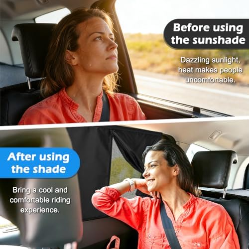 2 Pack Car Window Shades, 26.8" x 18.5", 10 Powerful Magnets, Dual-Layer 2-in-1 - Image 5