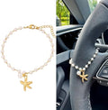 Steering Wheel Charm Accessory Starfish Peral Pendant Car Decor Rearview Mirror by JOYTEZZ