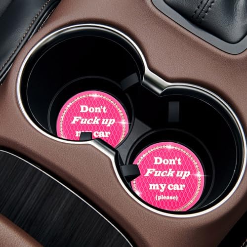 4 PCS Bling Car Cup Coaster, 2.75 Inch Anti-Slip Cup Holder Insert Coasters - Image 4