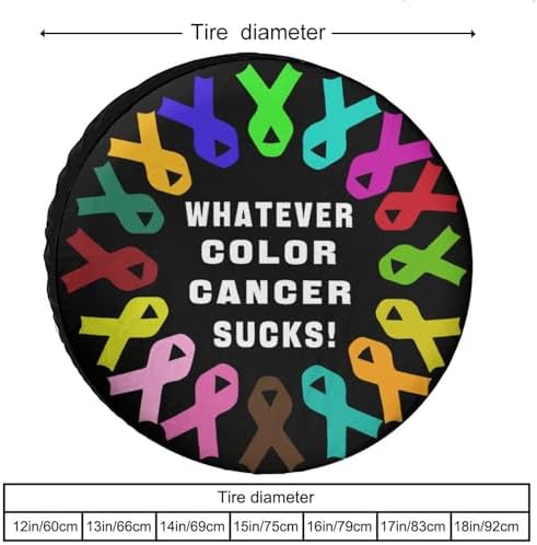 Generic Whatever Color Cancer Sucks Tire Covers, Dust-Proof Weatherproof Wheel - Image 3