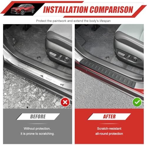 Door Sill Guards Kit Fit for 2019-2025 Toyota RAV4 Accessories Rear Bumper - Image 2
