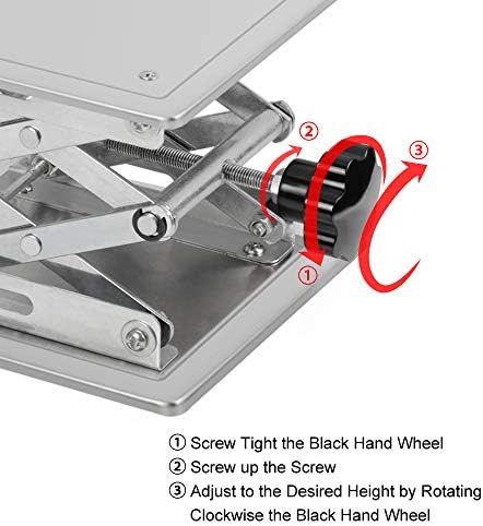 stonylab 4"x4" Lab Scissors Jack, 100 x 100mm Stainless Steel Laboratory - Image 6