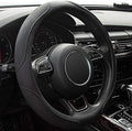 Car Steering Wheel Cover, 14.5-15 Inch Black Universal Microfiber Leather by Xizopucy