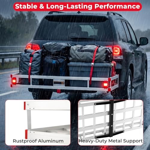 Aluminum Cargo Carrier, Hitch Mount Luggage Basket - Image 2