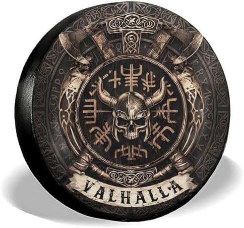 GENANY Viking Shield Emblem Thick PVC Leather Spare Tire Cover Size 18 by GENANY