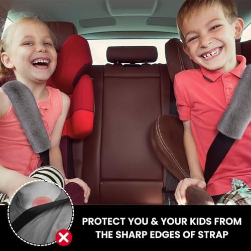 Andalus Brands 2-Pack Authentic Sheepskin Seat Belt Cover Pad – Ultra Soft Car - Image 2
