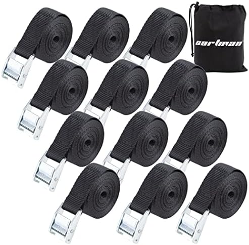 Cartman 1 in x 12 ft Lashing Straps, 12 Pack, 600 lb Break Strength by CARTMAN