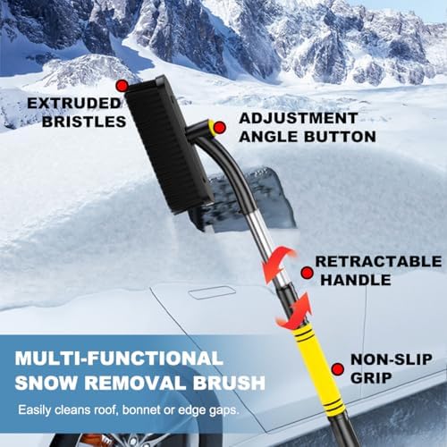 Wevdn Car Snow Brush with Ice Scraper, Detachable Stretchable Snow Scraper with - Image 6