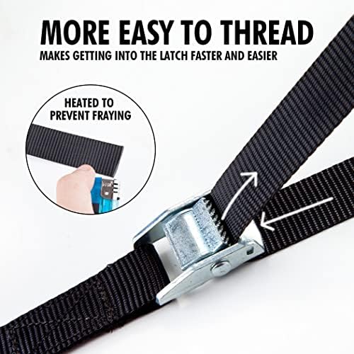 Cartman 1 in x 12 ft Lashing Straps, 12 Pack, 600 lb Break Strength - Image 3