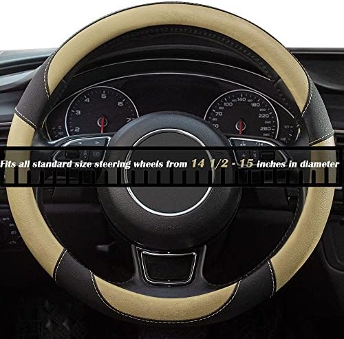 Universal Car Steering Wheel Cover Breathable Anti-Slip, 15 inch Microfiber - Image 4