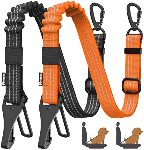 Pawaboo 2Pack Dog Car Seatbelt, 3-in-1 Dog Tether by Pawaboo
