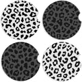 Boao 4 Pcs Leopard Car Cupholder Coasters by Boao