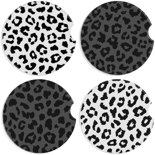 Boao 4 Pcs Leopard Car Cupholder Coasters by Boao