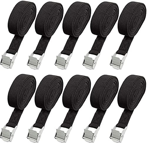 10 Pack Lashing Straps 16ft x 1" Tie Down Straps Cam Buckle Straps Heavy Duty by LISHINE