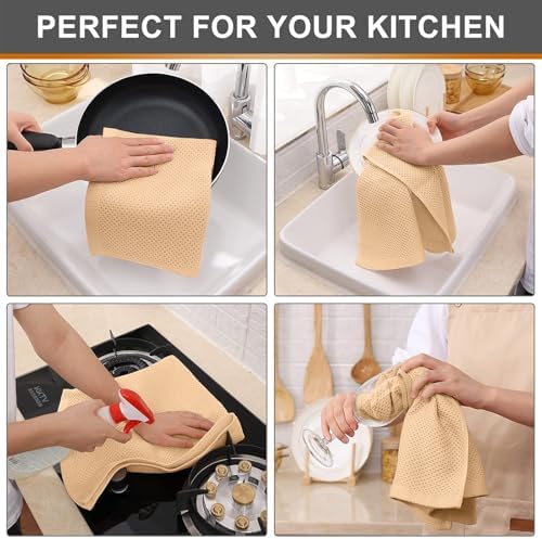 Kitinjoy 100% Cotton Waffle 4-Pack Kitchen Towels - Image 4