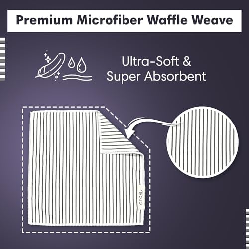 Double-Sided Microfiber Washcloths, Waffle Weave Kitchen Washcloths - Image 6