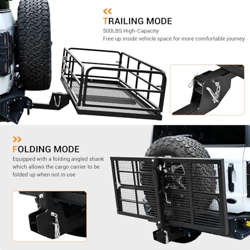 GarveeTech Hitch-Mounted Cargo Basket, 750 Lbs Capacity Vehicle Cargo Carrier - Image 2