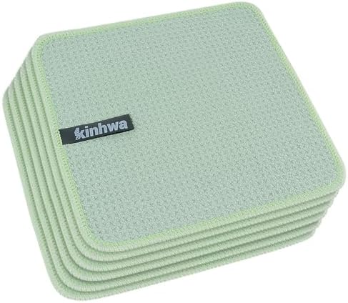 KinHwa Waffle Microfiber Dish Cloths Green Kitchen Towels, Washcloths by KinHwa