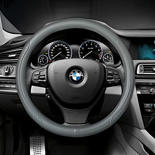 Microfiber Leather Steering Wheel Cover, Classic Embossing, Breathable - Image 3
